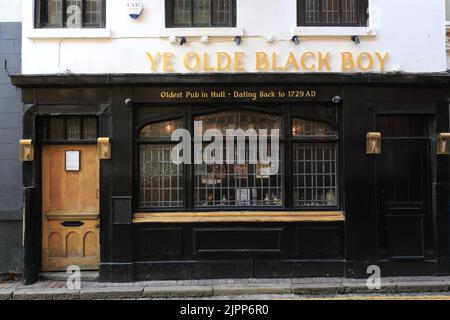 YE Old Black Boy pub, Kingston-upon-Hull, East Riding of Yorkshire, Humberside, Angleterre, Royaume-Uni Banque D'Images