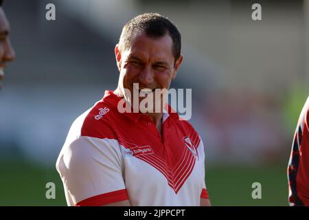 Saint Helens entraîneur en chef Kristian Woolf au match de la Super League de Betfred au stade totalement Wicked, St. Helens. Date de la photo: Vendredi 19 août 2022. Banque D'Images