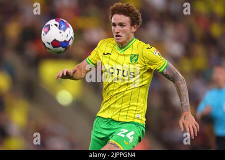 Carrow Road, Norwich, Norfolk, Royaume-Uni. 19th août 2022. EFL Championship League football, Norwich versus Millwall; Josh Sargent de Norwich City Credit: Action plus Sports/Alamy Live News Banque D'Images