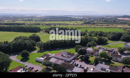 Vue aérienne sur le North Ayrshire depuis Kilwinning Banque D'Images