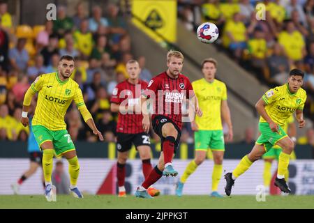 Carrow Road, Norwich, Norfolk, Royaume-Uni. 19th août 2022. EFL Championship League football, Norwich versus Millwall; Billy Mitchell de Millwall crédit: Action plus Sports/Alamy Live News Banque D'Images