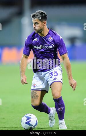 Florence, Italie. 18th août 2022. Riccardo Sottil de l'ACF Fiorentina lors du match de finale de la Ligue des conférences de l'UEFA entre l'ACF Fiorentina et le FC Twente au Stadio Artemio Franchi, Florence, Italie, le 18 août 2022. Credit: Giuseppe Maffia/Alay Live News Banque D'Images