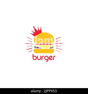 mascotte hamburger, logo hamburger, dessin animé hamburger Illustration de Vecteur