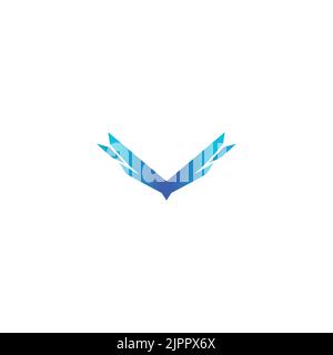 Logo vecteur Flying Bird. Motif oiseau, aigle, faucon, logo de ligne vectorielle de luxe. Illustration de Vecteur