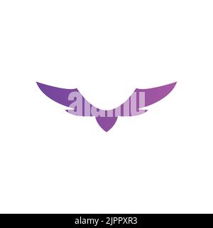 Logo vecteur Flying Bird. Motif oiseau, aigle, faucon, logo de ligne vectorielle de luxe. Illustration de Vecteur