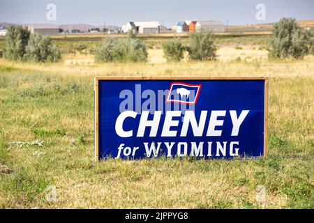 2022 la campagne du Congrès du Wyoming marque la réélection de Liz Cheney à la Chambre des représentants des États-Unis Banque D'Images