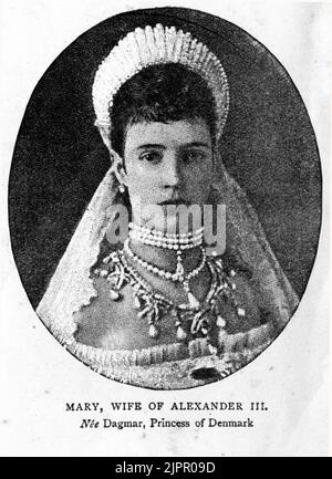 Maria Feodorovna (1847 – 1928), connue avant son mariage comme la princesse Dagmar du Danemark, a été impératrice de Russie de 1881 à 1894 comme épouse de l'empereur Alexandre III Banque D'Images