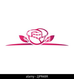 logo de symbole de rose, tatouage de rose, icône de badge moderne de rose Illustration de Vecteur