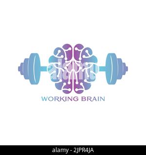 Modèle de logo Connected Dot Line Mind Brain Illustration de Vecteur