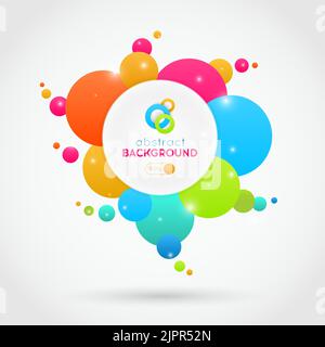 Fond vectoriel abstrait plat et cercles colorés Illustration de Vecteur
