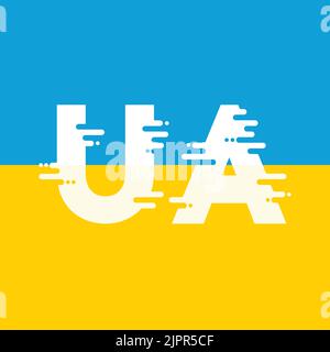 Icône représentant l'UA en Ukraine. Le symbole national de l'Ukraine. Illustration vectorielle dans un style de conception à plat Illustration de Vecteur