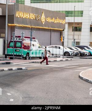 Dubaï, Émirats Arabes Unis - 07.31.2022 - photo d'une rue dans le quartier de Garhoud. Banque D'Images