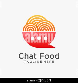 Logo chat food Illustration de Vecteur