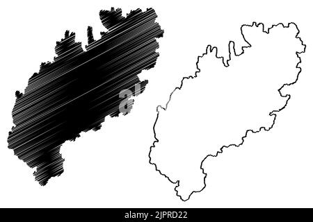 Île de Lamba (Royaume-Uni de Grande-Bretagne et d'Irlande du Nord, Écosse, îles Shetland) carte illustration vectorielle, scribble sketch île de Lambe Illustration de Vecteur