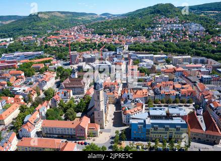 Vieille ville de Jena, vue de Jentower, Jena, Thuringe, Allemagne Banque D'Images
