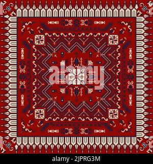 Broderie motif Tatreez, décoration vectorielle palestinienne Banque D'Images