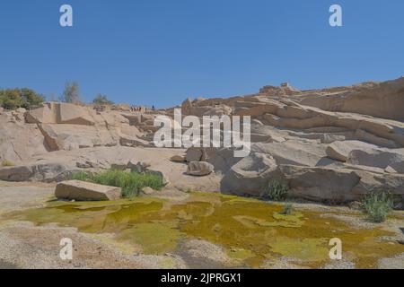 Carrière de granit rose, Assouan, Égypte Banque D'Images