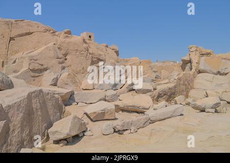 Carrière de granit rose, Assouan, Égypte Banque D'Images