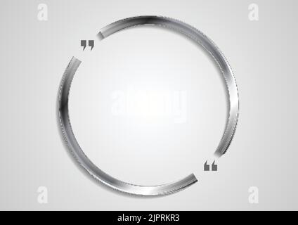 Citation vide bulle de discours abstrait cercle métal conception. Arrière-plan du cadre vectoriel argenté Illustration de Vecteur