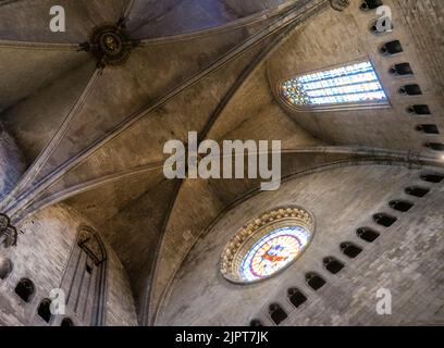 Gérone, Espagne - 26 juin 2022 : l'ancienne cathédrale de Gérone (Catalogne/Espagne) Banque D'Images