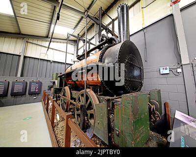 Le moteur à vapeur George Stephenson Billy a été fabriqué et construit aux ateliers de la mine de charbon Killingworth West Moor vers 1816 et utilisé pour transporter des wagons Banque D'Images