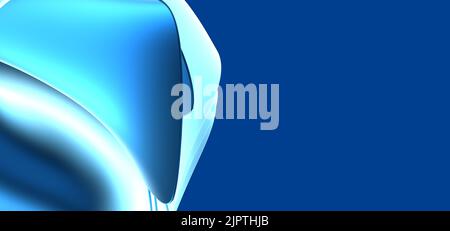 Les 3D formes ondulées bleu éclatant, arrière-plan moderne et tendance Banque D'Images