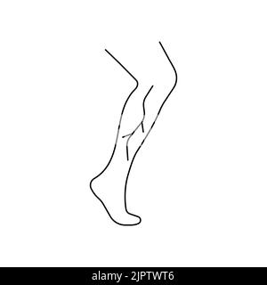 Icône varices. Maillage vasculaire sur les jambes. Maladie veineuse. Icône vecteur Illustration de Vecteur