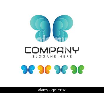Modèle de logo Butter Fly. Vecteur de conception de logo de papillon moderne. Motif papillons mode vecteur logo Illustration de Vecteur