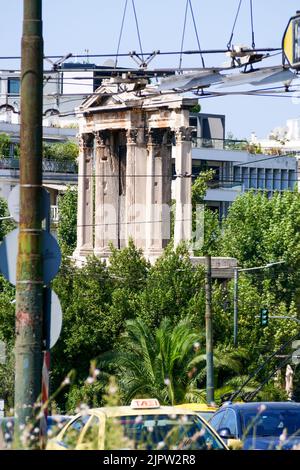 Arche d'Hadrien, Plaka, Athènes, Attique, Grèce centrale Banque D'Images
