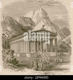 Le Temple d'Apollon à Bassae restauré, d'après un Design de F Taylor - Wordsworth Christopher - 1882 Banque D'Images