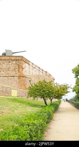 Jardins et Château de Montjuic, Barcelone, Catalogne, Espagne, Europe Banque D'Images