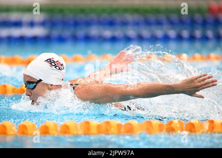 Sydney, Australie. 20th août 2022. Emma McKeon, de l'équipe de natation australienne, participe aux concours de 3 x 50m Skins papillons féminins lors du duel 2022 dans la piscine qui s'est tenue au centre aquatique du parc olympique de Sydney. Emma McKeon a gagné l'événement. (Photo par Luis Veniegra/SOPA Images/Sipa USA) crédit: SIPA USA/Alay Live News Banque D'Images