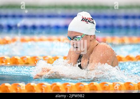 Sydney, Australie. 20th août 2022. Chelsea Hodges, de l'Australie l'équipe de natation se livre aux 3x50 LC Meter Breasttroke Skins pour femmes pendant le duel 2022 dans la piscine qui s'est tenue au centre aquatique du parc olympique de Sydney. Chelsea Hodges a gagné cet événement. (Photo par Luis Veniegra/SOPA Images/Sipa USA) crédit: SIPA USA/Alay Live News Banque D'Images