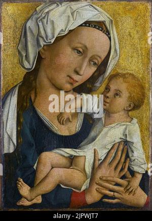 La Vierge et l'enfant, une peinture attribuée au maître de Flemalle Banque D'Images