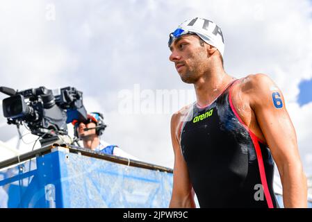 Rome, Italie. 20th août 2022. PALTRINIERI Gregorio ITA ITALY5km hommes Open Water Roma, 20/8/2022 Lido di Ostia XXVI LEN Championnat d'Europe Roma 2022 photo Andrea Masini / Deepbluemedia / Insidefoto Banque D'Images