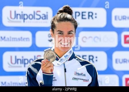 Rome, Italie. 20th août 2022. Roma, Italie. 20th août 2022. GABBRIELLESCHI Giulia ITA ITALY5km femmes en eau libre Roma, 20/8/2022 Lido di Ostia XXVI LEN Championnats d'Europe Roma 2022 photo Andrea Masini/Deepbluemedia/Insidefoto crédit: Insidefoto di andrea staccioli/Alay Live News Banque D'Images