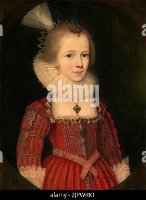 Une jeune fille. Paul van Somer. CA. 1615. Banque D'Images