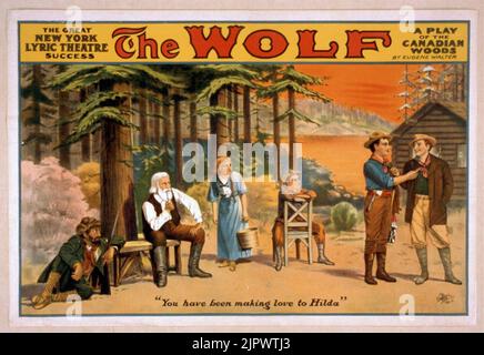 Le loup a jouer des bois par Eugene Walter. Banque D'Images