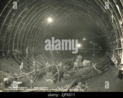 Construction du tunnel Queensway Mersey. 1925-1934 Banque D'Images