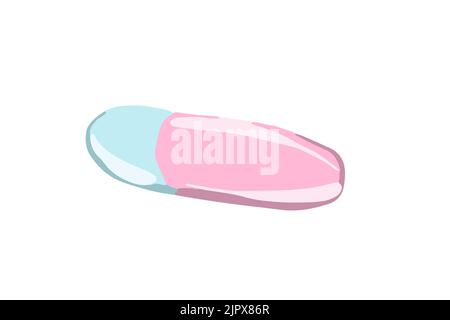 Gomme d'aquarelle vectorielle rose et bleue pour l'étude. Illustration de Vecteur