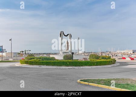 Chipiona, Cadix, Espagne - 23 août 2022: Rocío Jurado Monument célèbre cantaora andalouse à Chipiona, Cadix, Andalousie, Espagne Banque D'Images