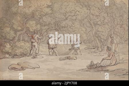 Thomas Rowlandson - Netting a Salmon Pool Banque D'Images