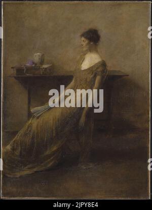 Thomas Wilmer Dewing - Dame en or Banque D'Images