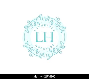 LH initiales lettre mariage monogramme logos modèle, dessin à la main moderne minimalistes et modèles floraux pour cartes d'invitation, Save the Date, élégant Illustration de Vecteur