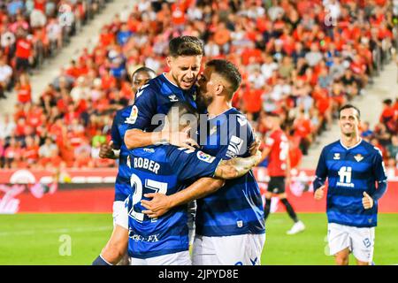 MAJORQUE, ESPAGNE - AOÛT 20 : Borja Iglesias de Real Betis célébration dans le match entre RCD Mallorca et Real Betis de la Liga Santander sur 20 août 2022 à visiter le stade de Majorque son Moix à Majorque, Espagne. (Photo de Samuel Carreño/PxImages) Banque D'Images