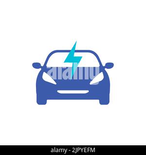 Icône de voiture électrique. Symbole de station de charge électrique EV. Illustration de Vecteur
