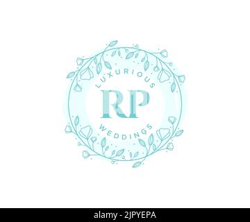 RP initiales lettre mariage monogramme logos modèle, dessin à la main moderne minimalistes et modèles floraux pour cartes d'invitation, Enregistrer la date, élégant Illustration de Vecteur