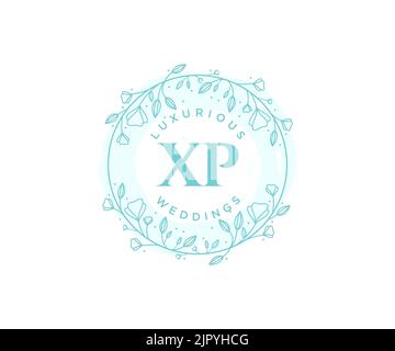 XP initiales lettre mariage monogramme logos modèle, dessin à la main moderne minimalistes et modèles floraux pour cartes d'invitation, Enregistrer la date, élégant Illustration de Vecteur