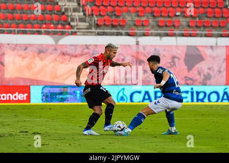 Majorque, Majorque, Espagne. 20th août 2022. MALLORCA, ESPAGNE - AOÛT 20: Alex Moreno de Real Betis et Pablo Maffeo de RCD Mallorca dans le match entre RCD Mallorca et Real Betis de la Liga Santander sur 20 août 2022 à visiter le stade de Majorque son Moix à Majorque, Espagne. (Credit image: © Samuel Carreño/PX Imagens via ZUMA Press Wire) Banque D'Images