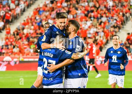 Majorque, Majorque, Espagne. 20th août 2022. MAJORQUE, ESPAGNE - AOÛT 20 : Borja Iglesias de Real Betis célébration dans le match entre RCD Mallorca et Real Betis de la Liga Santander sur 20 août 2022 à visiter le stade de Majorque son Moix à Majorque, Espagne. (Credit image: © Samuel Carreño/PX Imagens via ZUMA Press Wire) Banque D'Images